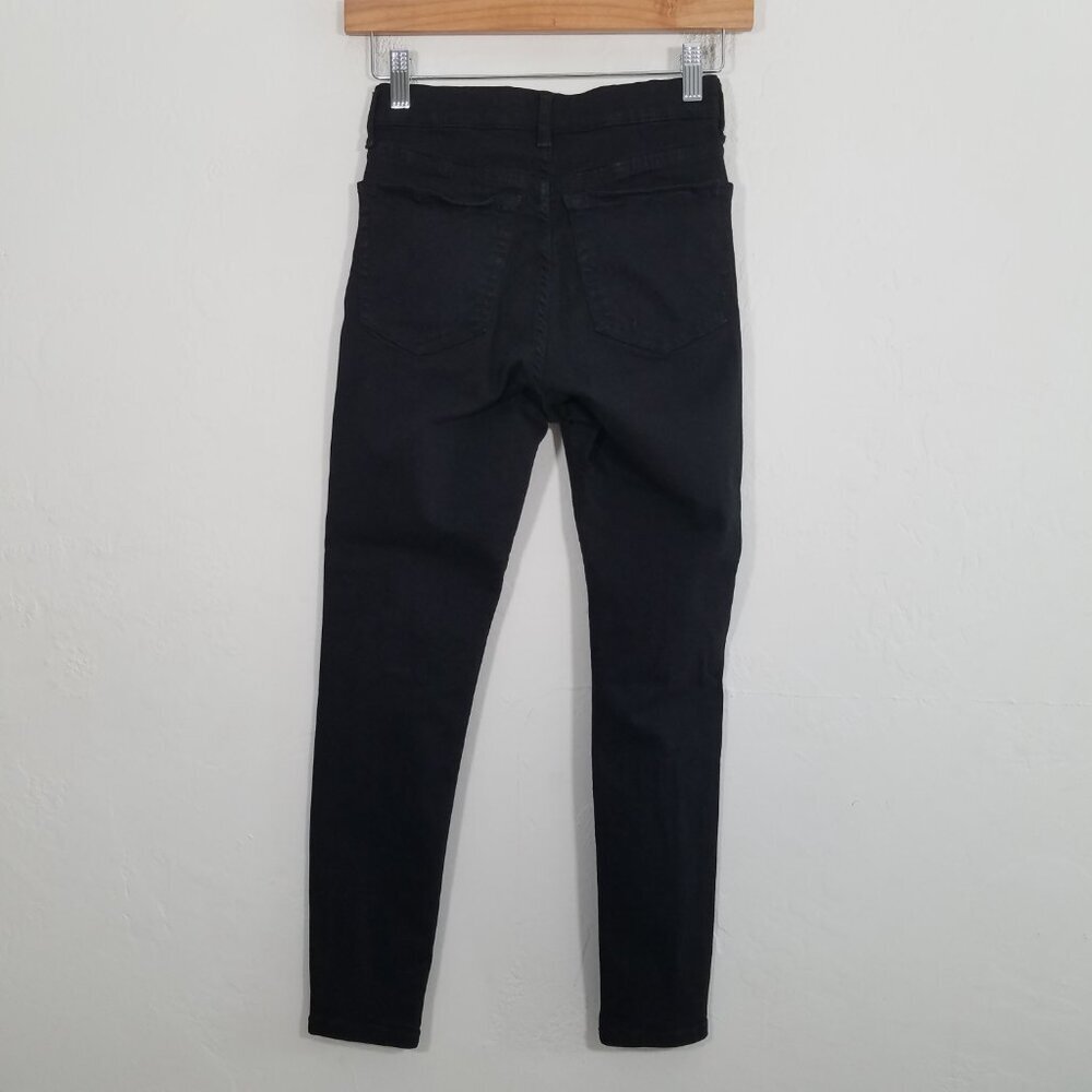 Topshop Petite JAMIE Distressed Stretch Jeans Black Size 26 Petite - Picture 5 of 7